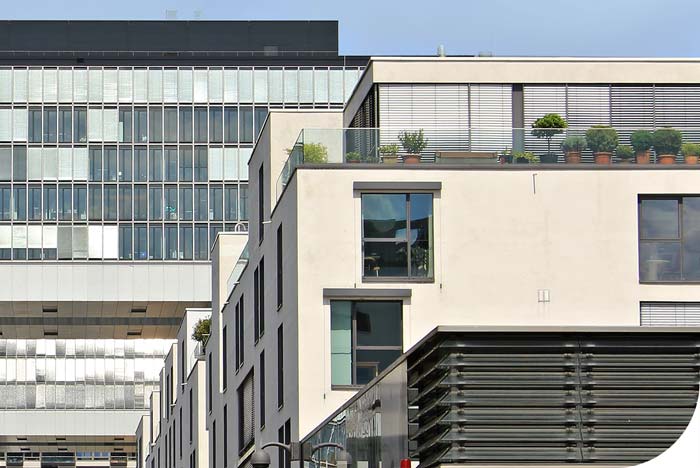 Moderne Architektur, Wohnhäuser in der Stadt